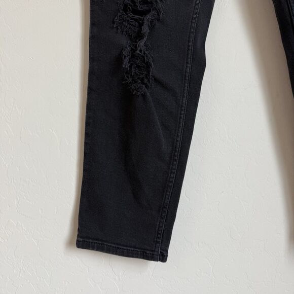 Aeropostale Size 10 High Rise Distressed Stretch Straight Mom Jeans Boho Grunge - Picture 2 of 14